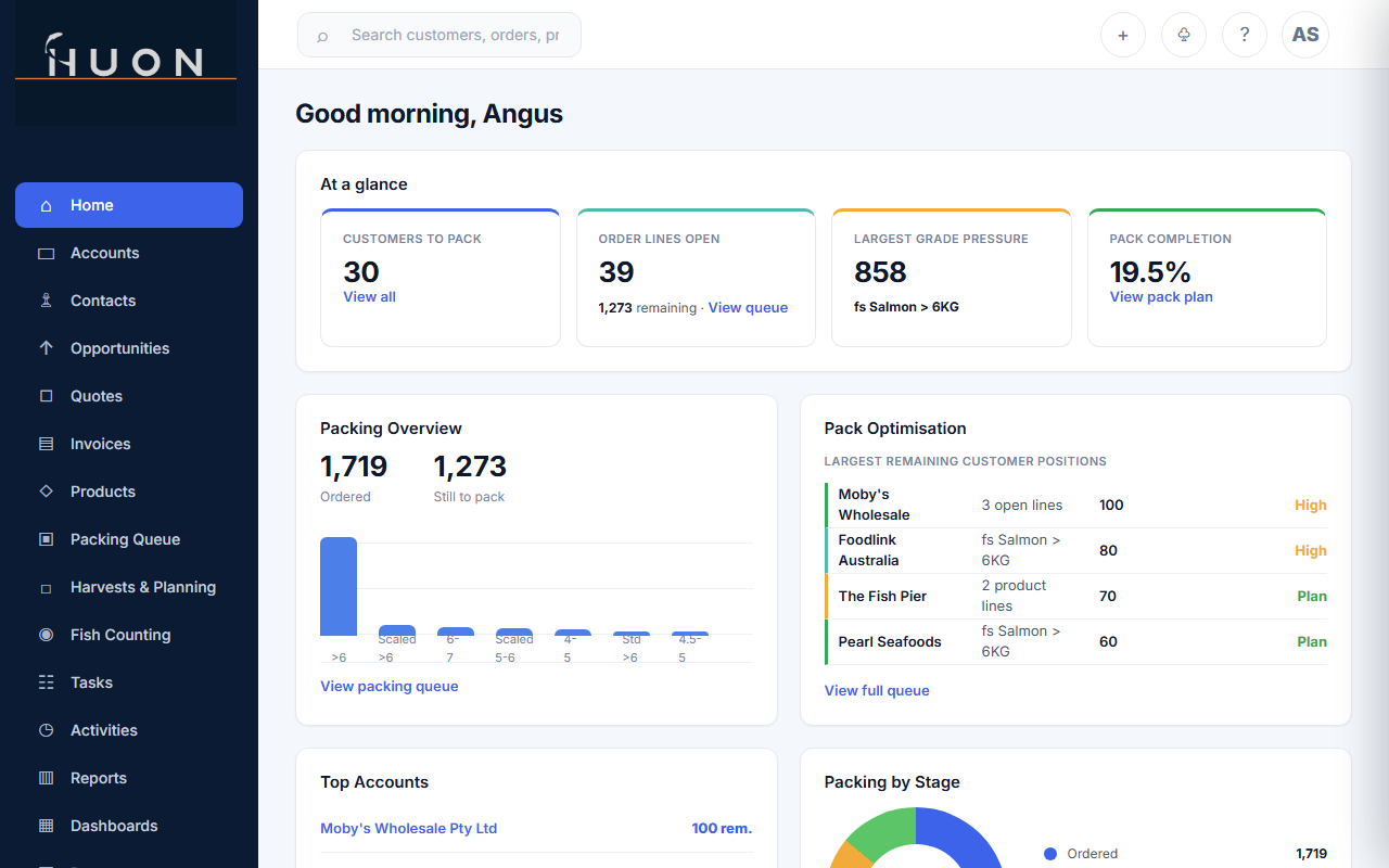 Huon Aquaculture CRM preview